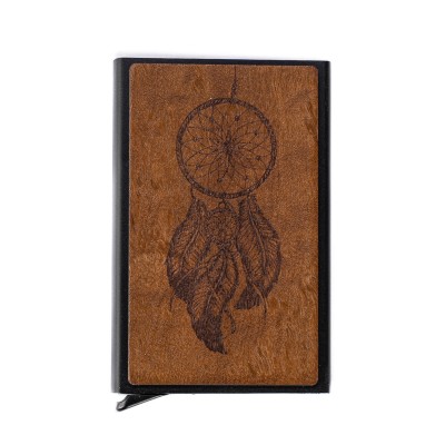 Picture 2 for: Credit Card Case Bewood Inox Dreamcatcher Imbuia