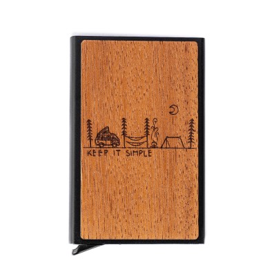 Picture 2 for: Credit Card Case Bewood Inox Keep it simple Merbau