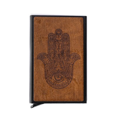 Picture 2 for: Credit Card Case Bewood Inox Hamsa Imbuia