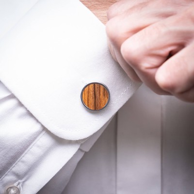 Picture 2 for: Cufflinks Bewood  Ziricote  Rosewood Santos  18mm