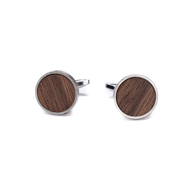 Picture for: Cufflinks Bewood  American Walnut  Silver  18mm