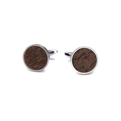Picture for: Cufflinks Bewood  Smoked Oak  Silver  18mm