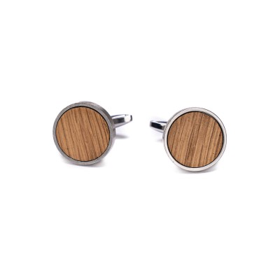 Picture for: Cufflinks Bewood  Oak  Silver  18mm