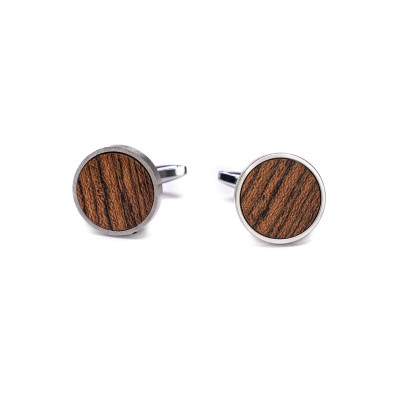 Picture for: Cufflinks Bewood  Bocote  Silver  18mm