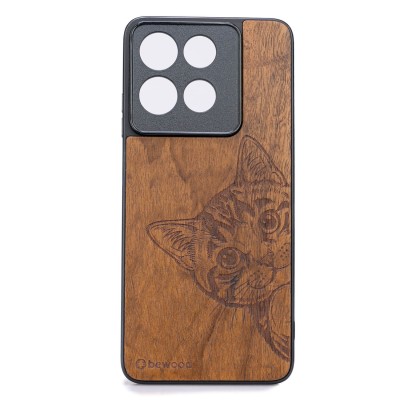 Obrazek dla: Drewniane Etui Bewood do Motorola G86 5G CAT LOVER IMBUIA