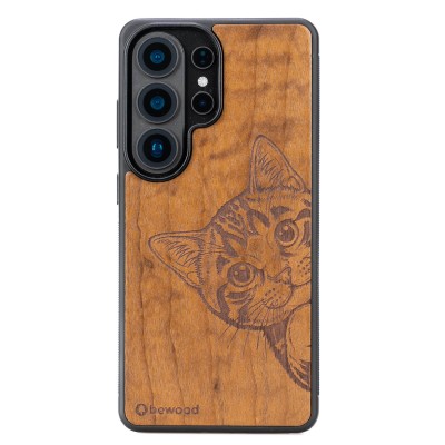 Obrazek dla: Drewniane Etui Bewood do Samsung Galaxy S26 Ultra CAT LOVER IMBUIA