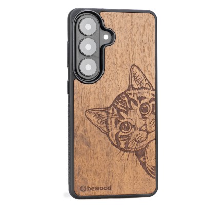 Obrazek 2 dla: Drewniane Etui Bewood do Samsung Galaxy S26 CAT LOVER IMBUIA