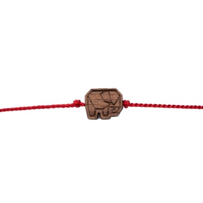 Picture 2 for: Bewood Happiness Bracelet – Elephant – Red