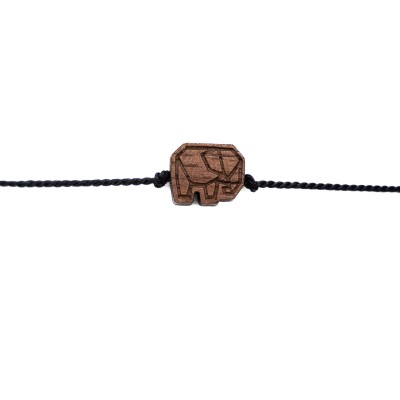Picture 2 for: Bewood Happiness Bracelet – Elephant –Black