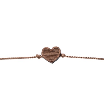 Picture 2 for: Bewood Happiness Bracelet – Heart – Beige