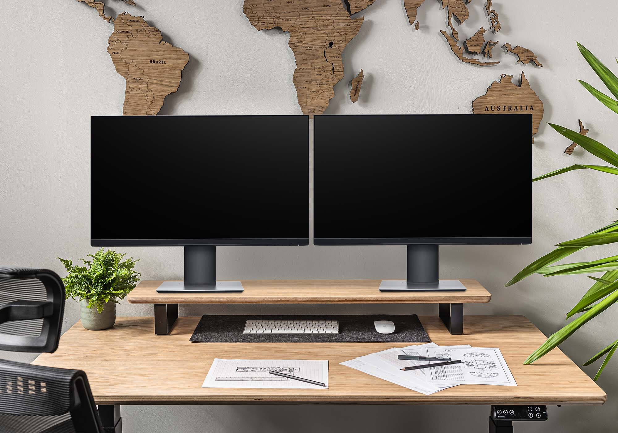 wooden monitor stands